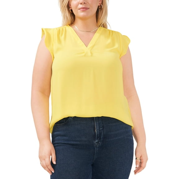 Vince Camuto Plus Size Flutter Sleeve Top Sundeck 1X