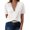Off White, variant on Mialoley Women Loose Jacquard Solid Color Short Sleeve V-neck Lace T-shirt