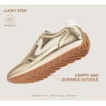 thumbnail image 3 of LUCKY STEP Womens Fashion Sneakers Trendy Tennis Shoes Stylish Retro Casual Shoes,Gold, 3 of 10