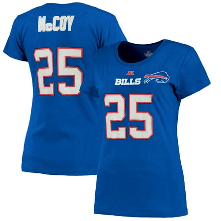 Number Buffalo - LeSean McCoy Buffalo Bills Majestic Women's Fair Catch V Name & Number T-Shirt - Royal Blue