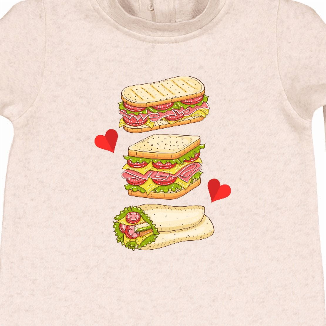Inktastic Sandwich Lover Deli Food Baby Fleece Romper