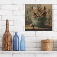 thumbnail image 3 of Cat in Cup Wall Clock Decorative Square Silent Non-Ticking Operated Clocks Aesthetic for Bedroom Living Room, 3 of 8
