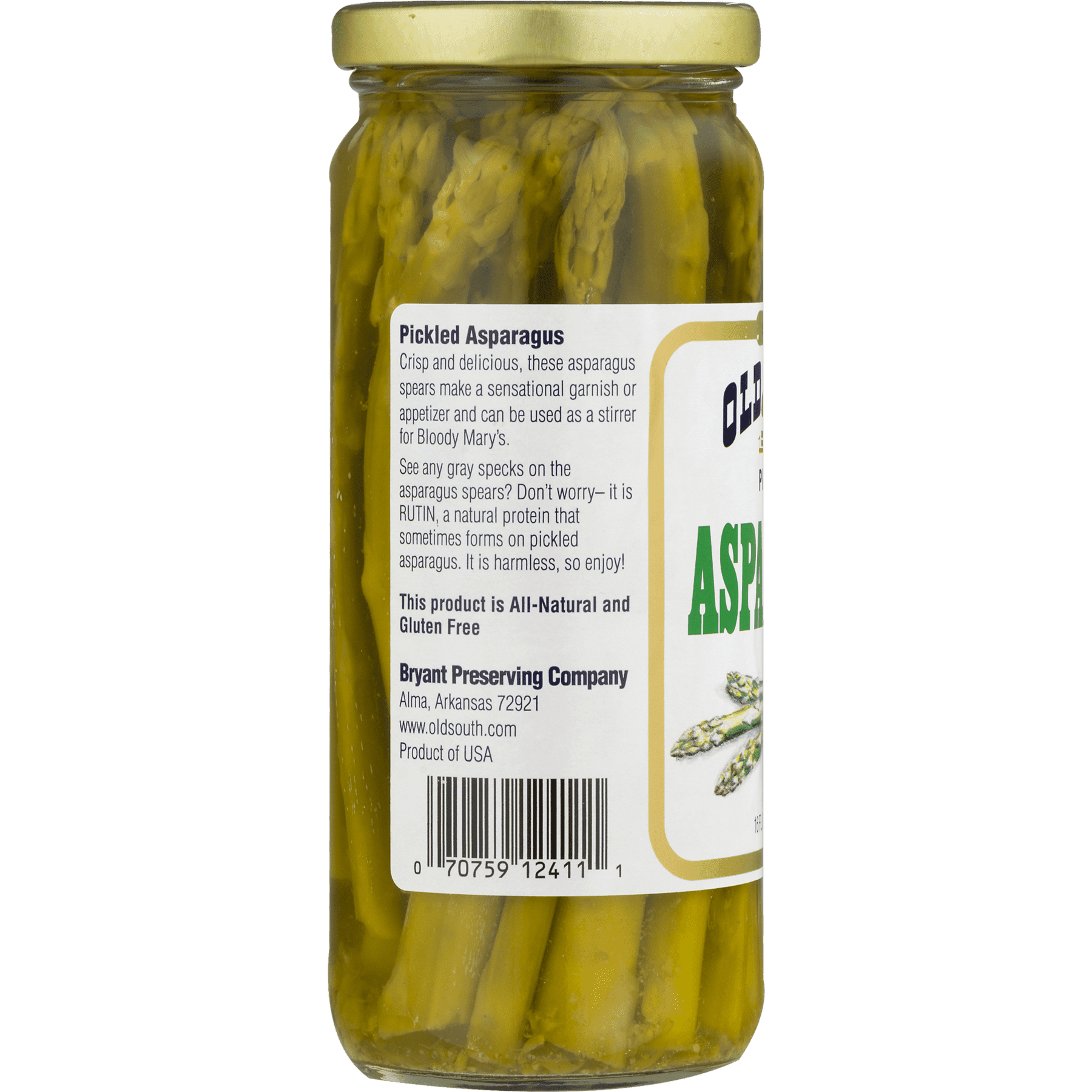 Old South Apparel Pickled Asparagus Spears, Shelf-Stable, 16 oz Jar