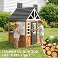 thumbnail image 5 of Outdoor Playhouse, Kids Playhouse with Play Kitchen, Kids Wooden Playhouse with Grill Oven, Bread Oven, Toddler Playhouse with Door, Windows, Doorbell for Kids Outdoor, Play House for Kids Ages 3+, 5 of 9