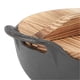 thumbnail image 3 of Cast Iron Wok with 2 Handle Wooden Lid Frying Pan with Flat Base Uncoated for Stir Fry Grill Steam Authentic Asian Chinese Food 20cm / 7.9in, 3 of 4