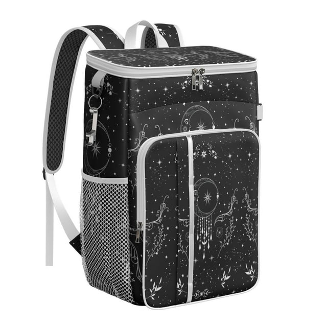 Gothic Solar and Astronomical Pattern Backpack Cooler – Leakproof Insulated Cooler Bag with Moon Phase and Star Map Design