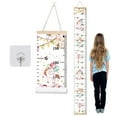 thumbnail image 1 of Tabla de crecimiento para niños, tabla de altura para niños/niños/niñas/bebé, lienzo y madera, tabla de altura de crecimiento extraíble, decoración de pared para habitación, 1 of 2