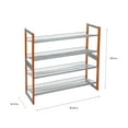 thumbnail image 6 of Organize It All 4 Tier Wooden Stackable 16 Pair Shoe Rack in Chrome, 6 of 20