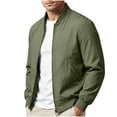 thumbnail image 3 of Danhjin Men's Casual Jackets Zip up Long Sleeve Stand Collar Fall Winter Outerwear Solid Color Comfy Fashion Coats, 3 of 10