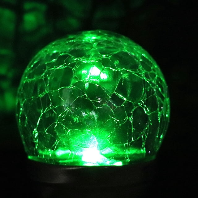 2 Luces de Estaca de Jardín con energía solar, impermeable, Camino de Entrada, Lámpara decorativa para patio con vidrio craquelado grueso real para exteriores, césped, jardín