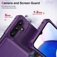 thumbnail image 3 of for Samsung Galaxy A24 4G Wallet Case, Built-in 4 Card Holders Kickstand Purse Cover, Military Grade Enhanced Corners Drop Protection, Rugged Protective Phone Case for Samsung Galaxy A24 4G, Purple, 3 of 8