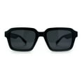 thumbnail image 4 of Classy Rectangle Horn Rim Minimal Fashion Retro Vintage Sunglasses All Black, 4 of 8