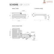 Interior Solid French Door Frosted Glass | Veregio 7455 Antracite | Single Regular Panel Frame Trims Handle | Bathroom Bedroom Sturdy Doors -24 x 96