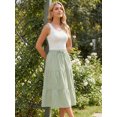 thumbnail image 2 of DARING DIVA Women's Gingham Drawstring Waist Tiered A-Line Midi Skirt S Yellow Green, 2 of 8