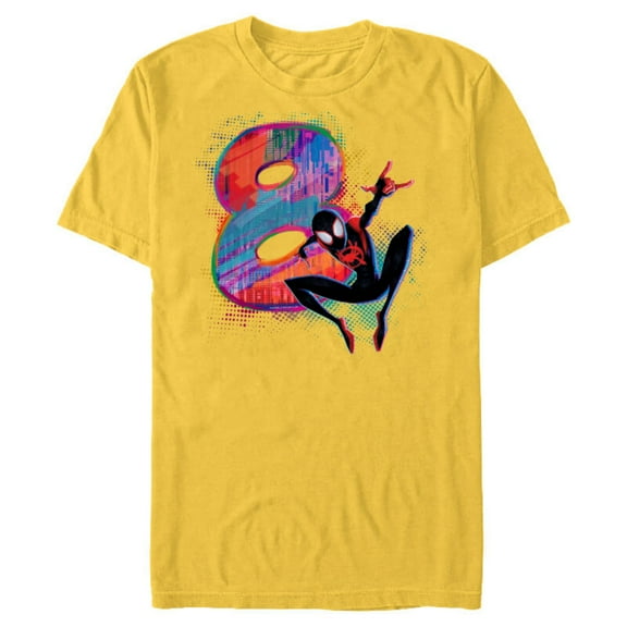 Marvel Spider-Man Miles Morales 8th Birthday Graphic - Short Sleeve Blended T-Shirt for Adults - Customized-Yellow