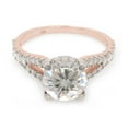 thumbnail image 3 of 2 Carat Center 8MM Round Cut Lab Created Moissanite Diamond Split Shank Solitaire Engagement Ring For Women In 10K Solid Rose Gold (G-H Color, VVS1 Clarity, 2 Cttw)-4, 3 of 7
