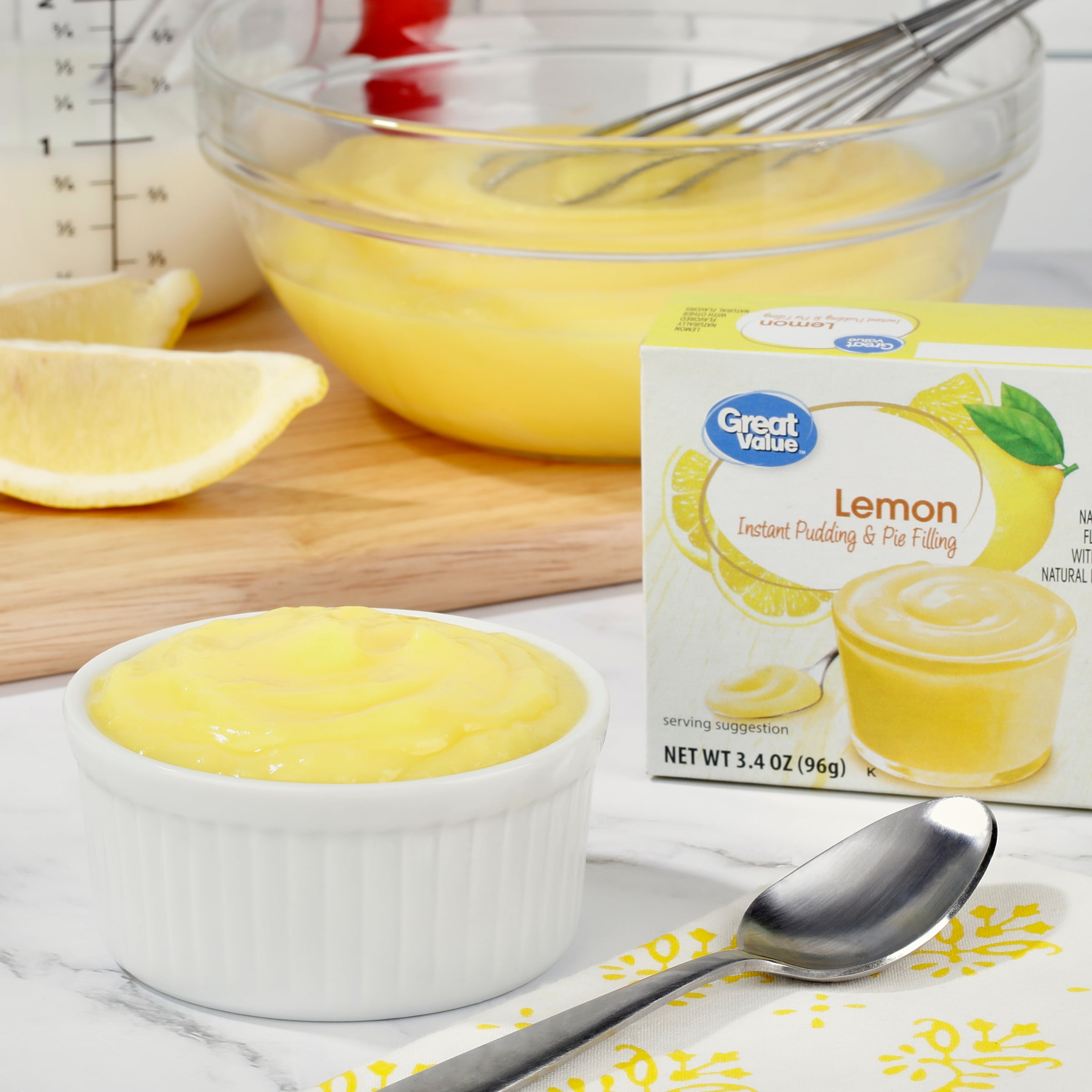 (16 pack) Great Value Instant Pudding and Pie Filling, Lemon, 3.4 oz
