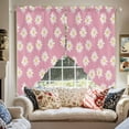 thumbnail image 2 of White Daisy Swag Valances for Windows 2 Pack Flowers Pink Background Minimalist Modern Art Swag Kitchen Curtains 36 Inches Long Rod Pocket Short Window Treatment for Kitchen Bathroom 28"x36", 2 of 8