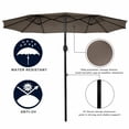 thumbnail image 6 of Spaco 15 Feet Double-Sided Outdoor Patio Umbrella with Crank without Base-Beige, Outdoor Table Umbrella, Yard Umbrella, Market Umbrellas for Outdoor Patio Backyard Garden Lawn Sun Shade, 6 of 9