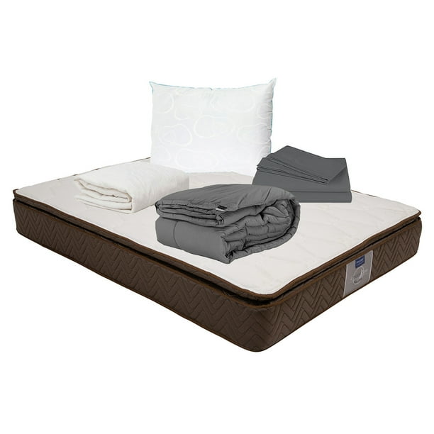 Colchón Individual Restonic Nautilus + Almohada Osos + Protector + Sábanas Basic + Edredón Homy