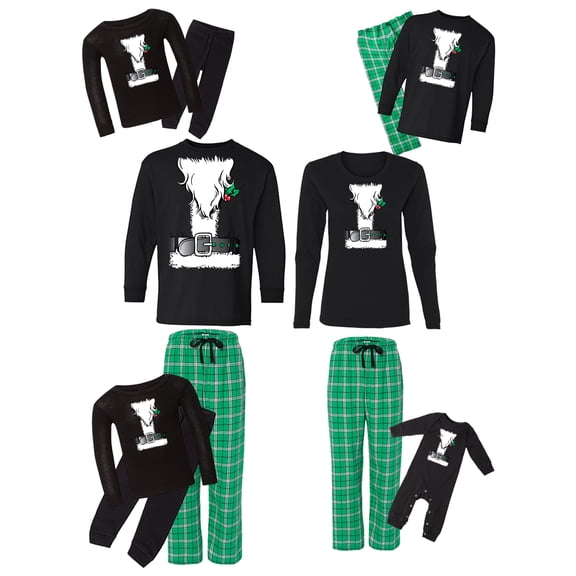 Awkward Styles Family Christmas Pajamas Set Green Santa Matching Sleepwear