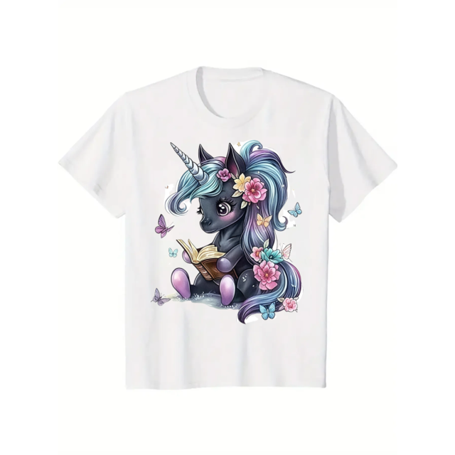 Whimsical and Enchanting Tee: 'Reading ' Graphic - Ideal for Those Who Love Fantasy and Magical Creatures, Evoking a Sense of Wonder and Imagination
