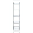 thumbnail image 5 of Hartford 79-inch 5-shelf Glass Bookshelf Chrome, 5 of 10