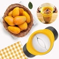 thumbnail image 4 of Cortador de mango, cuchilla divisora de acero inoxidable, para cortar y descorazonar mangos, color amarillo, 4 of 6