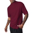 thumbnail image 2 of GHSDFBB Men Regular Fit Basic Lightweight Long Sleeve Pullover Top Mock Turtleneck T-Shirt, 2 of 4