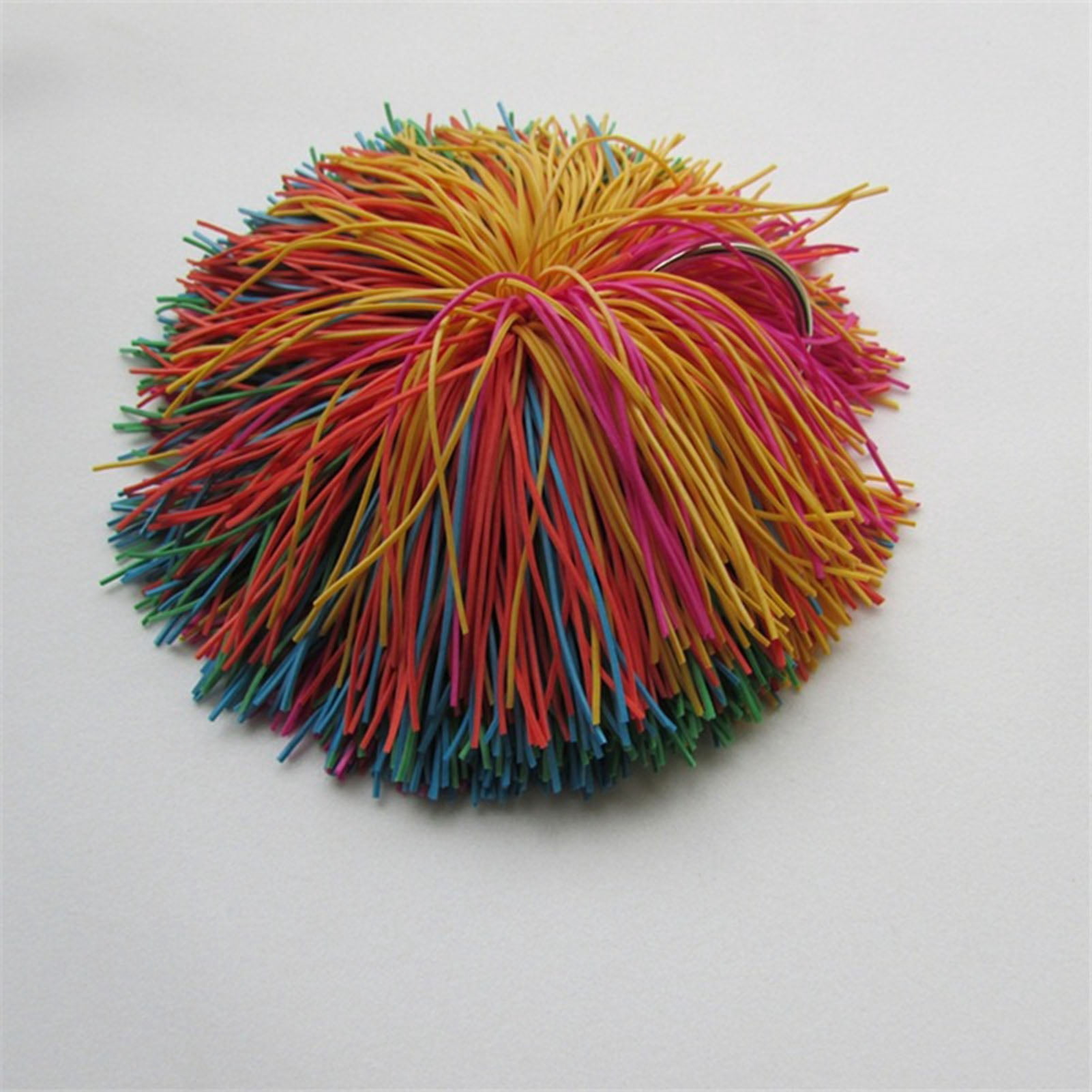 Toudaret 1Pcs Silicone Monkey Stringy Ball Anxiety Relief Colorful Sensory Ball Portable Travel Fidget Ball Bouncy Pom Stress Ball Party Favors