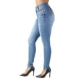 thumbnail image 3 of Fashion2Love Women's Juniors Colombian Design Butt Lift Push Up Mid Waist Skinny Jeans, 3 of 10
