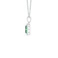thumbnail image 2 of ANGARA Natural Diamond Framed Emerald Clover Pendant in 14K White Gold for Women (Size-2mm) | May Birthstone, Birthday, Anniversary, Jewelry Gift for Women | Natural Emerald Necklace, 2 of 9