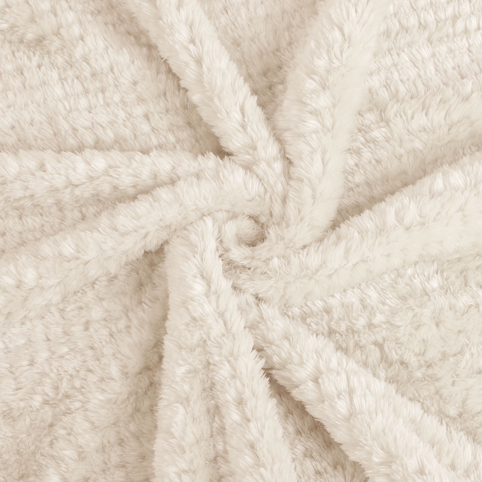 REGALWOVEN Luxury Fleece Bed Blanket Woven Mesh Beige 78"x90"