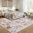 thumbnail image 4 of Garvee 10'x13' Modern Area Rug Washable Floral Accent Carpet with Non-Slip Backing, Stain-Resistant Soft Rugs Low Pile Floor Mats, Botanical Print Rug for Living Room, Bedroom, Dining Room, Beige, 4 of 9