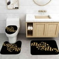 thumbnail image 5 of 4PCS Mr Mrs Shower Curtain Sets with Rugs, Waterproof Fabric Black Shower Curtain, Bridal Lover Couple Romantic Wedding Anniversary Engagement Love Heart Gold Glitter Words Mr and Mrs Bathroom Decor, 5 of 7