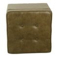 thumbnail image 4 of HomePop Square Tufted Storage Ottoman - Distressed Brown Faux Leather, 4 of 8