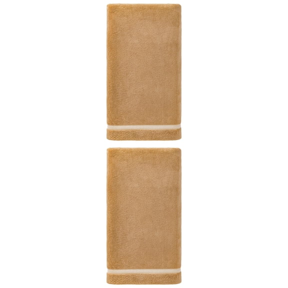 Unique Bargains Ultra Soft Absorbent Coral Fleece Towel 2 Pack Brown 63"x31"