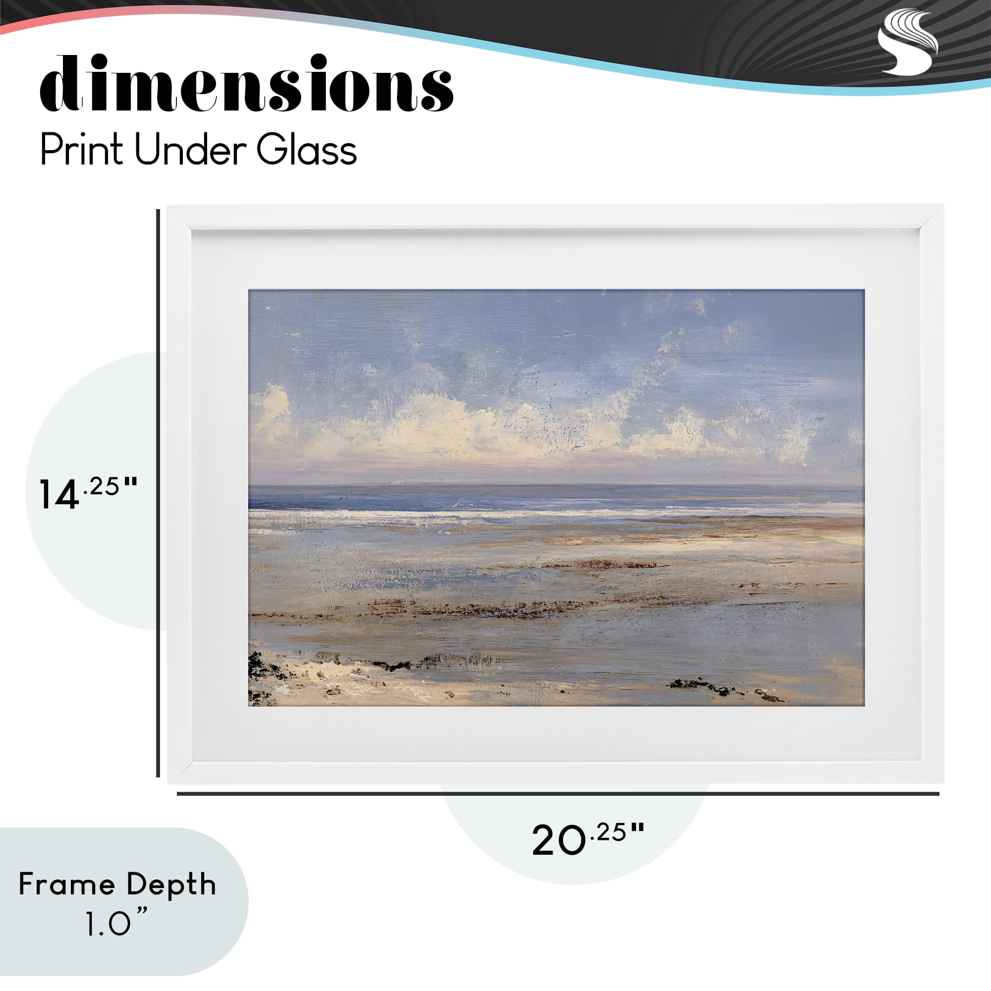 Stupell Industries Rustic Ocean Horizon Impression White Framed Print Under Glass, design by Jacky Ngan