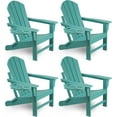 thumbnail image 2 of Set of 4 HDPE Folding Adirondack Chairs with Cup Holders, Weather Resistant Patio Chairs for Porches, Patios, Poolsides and Decks, 2 of 8