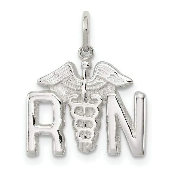 925 Sterling Silver Registered Nurse Caduceus Paramedic Rn Doctor Medical Student Nursing Symbol Necklace Charm Pendant Career Professional