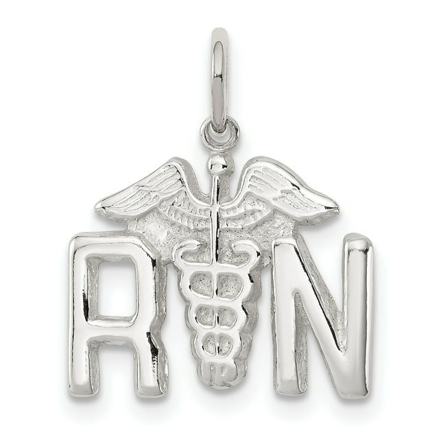 Collier Symbole Médecin Infirmière Caducée Paramédicale Diplômée en Argent Sterling 925 Pendentif Professionnel