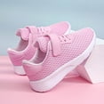 thumbnail image 3 of Mesh Sneakers for Girls Comfy Lightweight Orthopedic Shoes Thick Soft Sole Cushioning Walking Running Shoes Hook and Loop Breathable Athletic Shoes Pink 11.5 Little Kid, 3 of 9