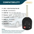 thumbnail image 2 of AKS KEYS New Replacement for Ford 2012 - 2019 Remote Key 4B OUCD6000022 HU101, 2 of 6