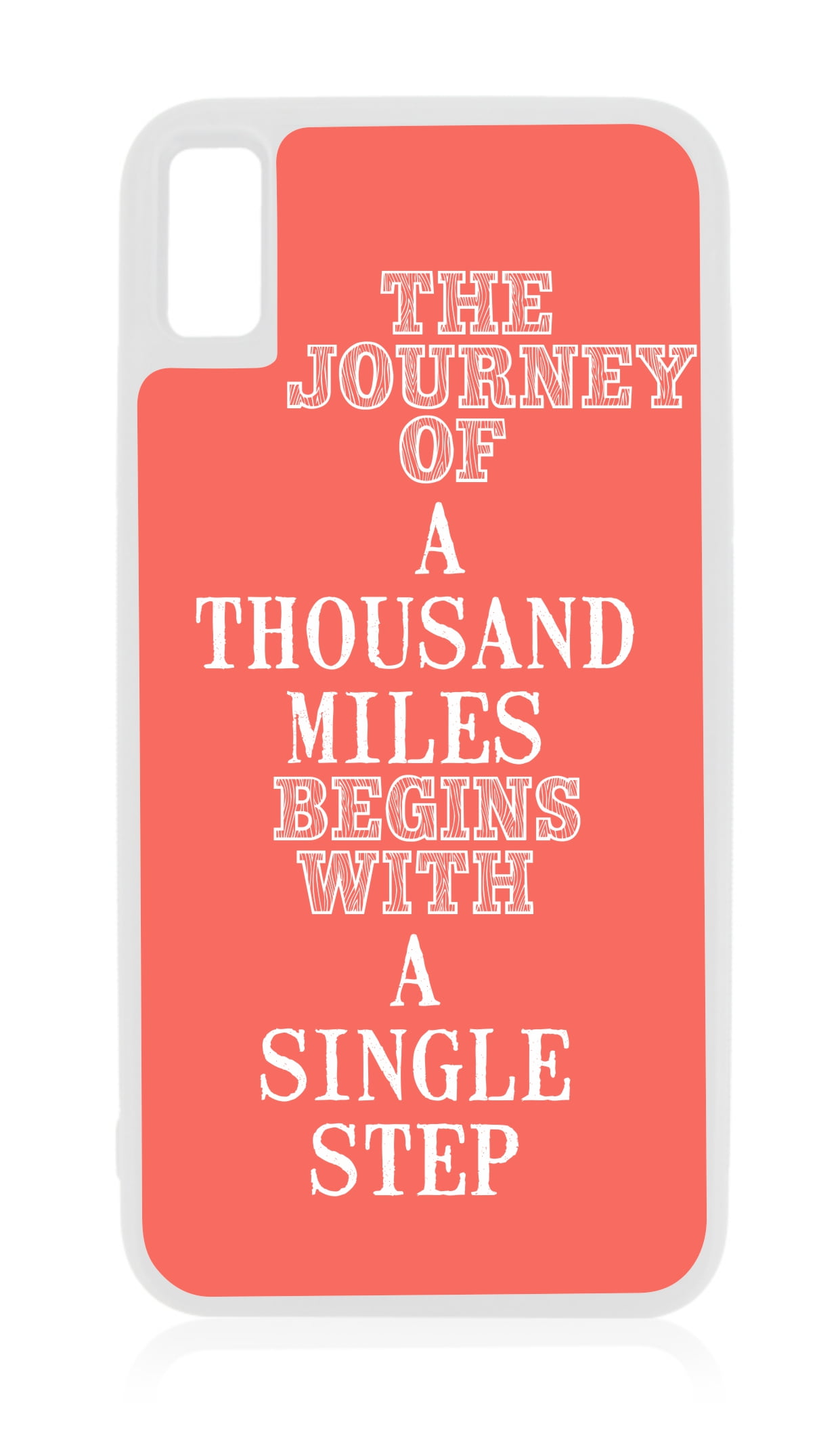 Journey of a Thousand Miles.. In Coral iPhone XR Quote Cases XR Quote Case White Rubber Case