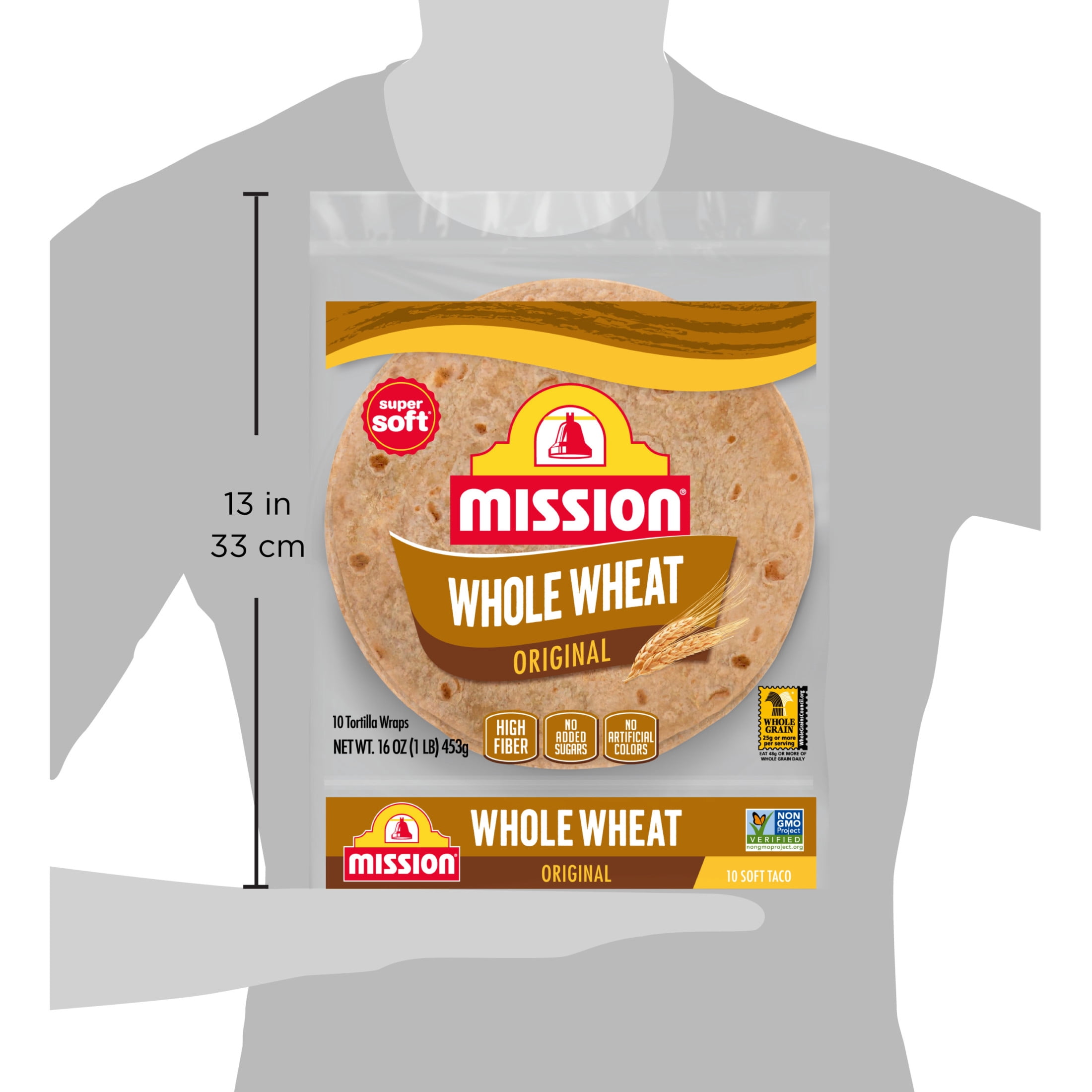 (3 pack) Mission Super Soft Whole Wheat Flour Tortillas, Soft Taco Size, 10 Count