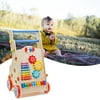 COUNTDOWN Adjustable Wooden Baby Walker Toddler Toys with Multiple Activity Toys