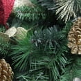 thumbnail image 2 of Northlight 30" Pre-Decorated Gold Pine Cone, Eucalyptus and Red Bow Artificial Christmas Teardrop, 2 of 2