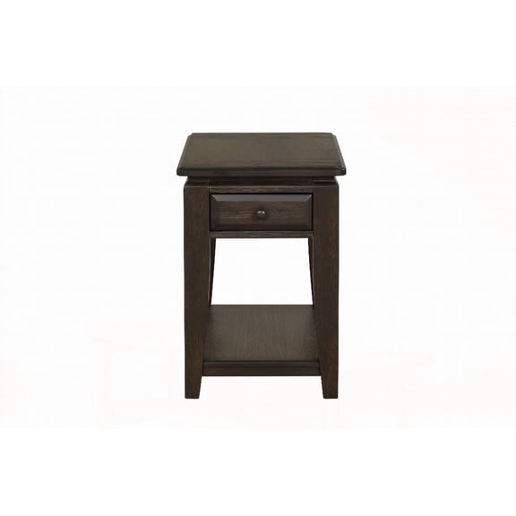 Mahogany Traditional Chairside Table with Storage - One Drawer & Dark Finish