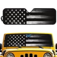 thumbnail image 4 of Binienty Black American Flag Windshield Sun Shade Jeep JK JKU JL JLU 1997-2023 Foldable Reflective Sun Visor For Suv Front Windshield Automotive Interior Accessories for Men Women, 4 of 7