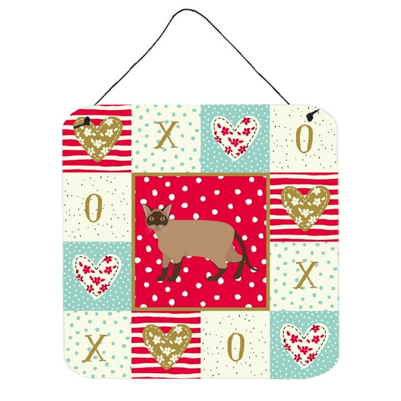 Burmese Cat Love Wall or Door Hanging Prints Red